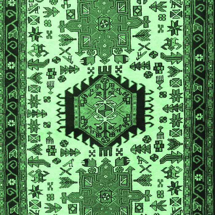Machine Washable Persian Emerald Green Traditional Area Rugs, wshtr2312emgrn