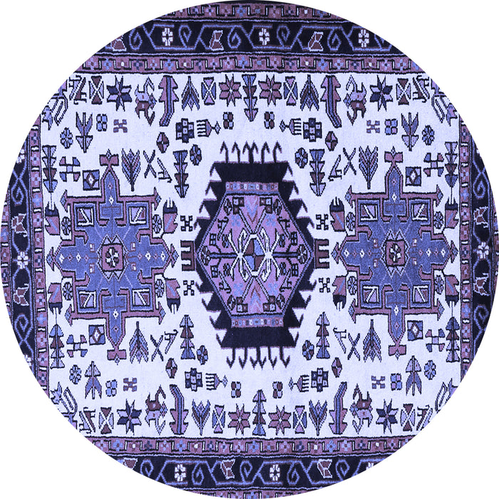 Round Persian Blue Traditional Rug, tr2312blu