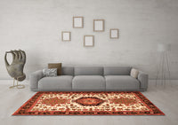 Machine Washable Persian Orange Traditional Rug, wshtr2312org