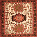 Round Machine Washable Persian Orange Traditional Area Rugs, wshtr2312org