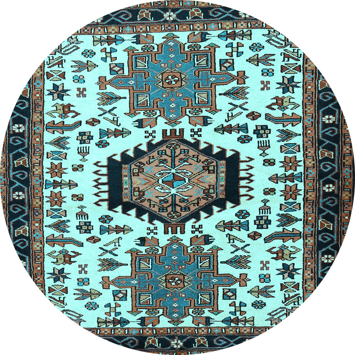 Round Persian Light Blue Traditional Rug, tr2312lblu