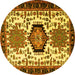 Round Persian Yellow Traditional Rug, tr2312yw