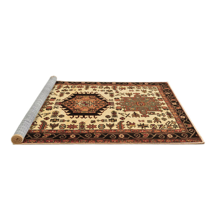 Sideview of Machine Washable Persian Brown Traditional Rug, wshtr2312brn