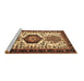 Sideview of Machine Washable Persian Brown Traditional Rug, wshtr2312brn