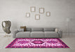 Machine Washable Persian Pink Traditional Rug in a Living Room, wshtr2312pnk