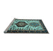 Sideview of Machine Washable Persian Light Blue Traditional Rug, wshtr2312lblu