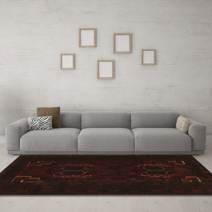 Machine Washable Persian Brown Traditional Rug in a Living Room,, wshtr2313brn