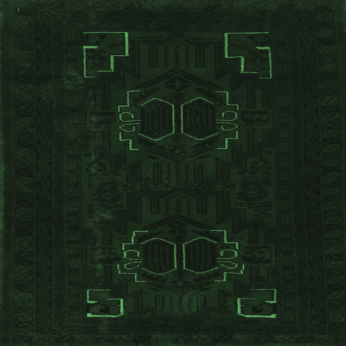 Square Persian Emerald Green Traditional Rug, tr2313emgrn