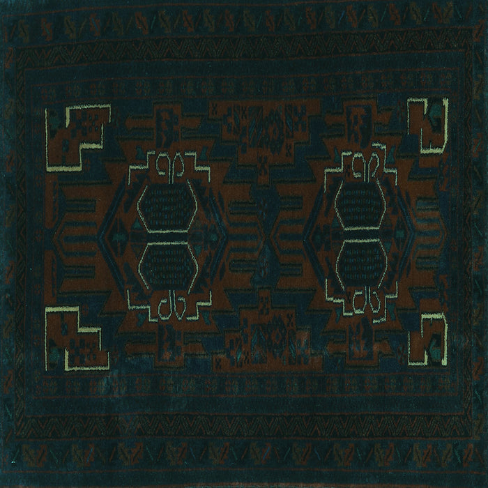 Square Persian Turquoise Traditional Rug, tr2313turq