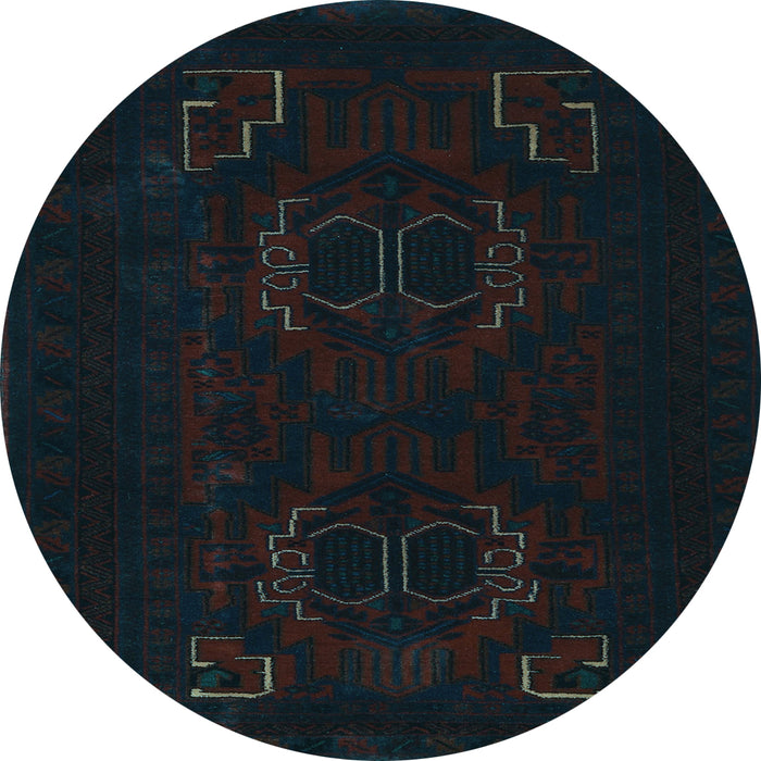 Round Persian Light Blue Traditional Rug, tr2313lblu