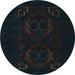 Round Persian Light Blue Traditional Rug, tr2313lblu