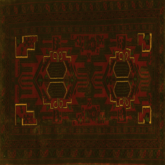 Square Persian Yellow Traditional Rug, tr2313yw