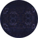 Round Persian Blue Traditional Rug, tr2313blu