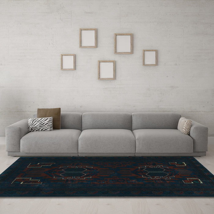 Machine Washable Persian Light Blue Traditional Rug in a Living Room, wshtr2313lblu
