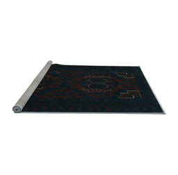 Sideview of Machine Washable Persian Light Blue Traditional Rug, wshtr2313lblu