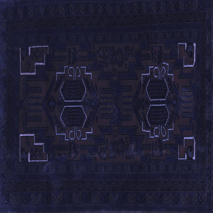 Square Machine Washable Persian Blue Traditional Rug, wshtr2313blu