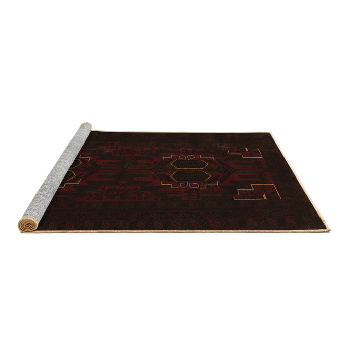 Sideview of Machine Washable Persian Brown Traditional Rug, wshtr2313brn