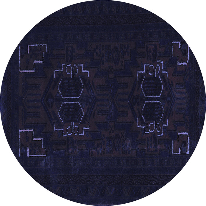 Round Machine Washable Persian Blue Traditional Rug, wshtr2313blu