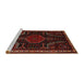 Sideview of Machine Washable Traditional Sepia Brown Rug, wshtr2314