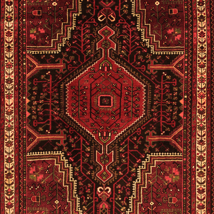 Serging Thickness of Machine Washable Persian Orange Traditional Area Rugs, wshtr2314org