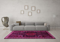 Machine Washable Persian Pink Traditional Rug, wshtr2314pnk