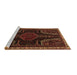 Sideview of Machine Washable Persian Brown Traditional Rug, wshtr2314brn