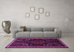 Machine Washable Persian Purple Traditional Area Rugs in a Living Room, wshtr2314pur