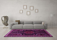 Machine Washable Persian Purple Traditional Rug, wshtr2314pur