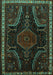 Machine Washable Persian Turquoise Traditional Area Rugs, wshtr2314turq