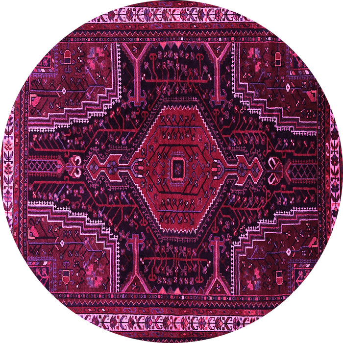 Round Persian Pink Traditional Rug, tr2314pnk