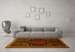 Machine Washable Persian Yellow Traditional Rug in a Living Room, wshtr2314yw