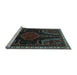 Sideview of Machine Washable Persian Light Blue Traditional Rug, wshtr2314lblu