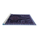 Sideview of Machine Washable Persian Blue Traditional Rug, wshtr2314blu