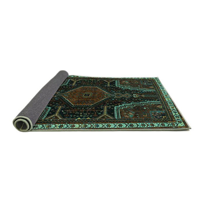 Sideview of Persian Turquoise Traditional Rug, tr2314turq