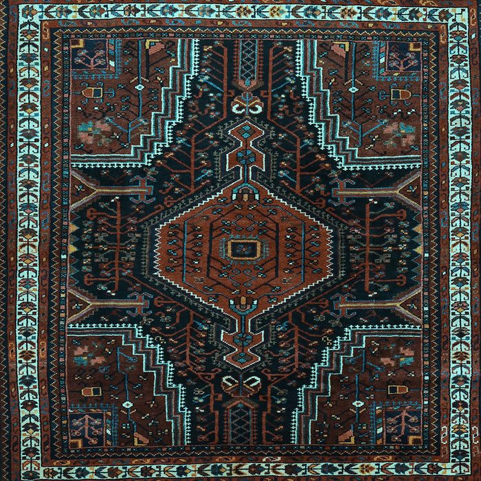 Square Machine Washable Persian Light Blue Traditional Rug, wshtr2314lblu