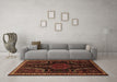 Machine Washable Persian Brown Traditional Rug in a Living Room,, wshtr2314brn