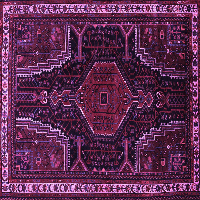 Square Machine Washable Persian Purple Traditional Area Rugs, wshtr2314pur