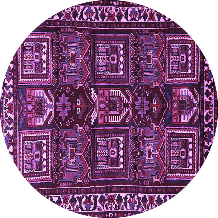 Round Machine Washable Persian Purple Traditional Area Rugs, wshtr2315pur