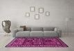 Machine Washable Persian Pink Traditional Rug in a Living Room, wshtr2315pnk