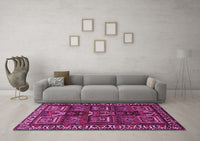 Machine Washable Persian Pink Traditional Rug, wshtr2315pnk