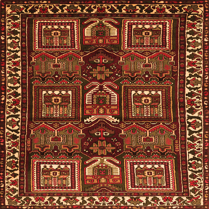 Serging Thickness of Persian Orange Traditional Rug, tr2315org