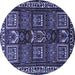 Round Persian Blue Traditional Rug, tr2315blu