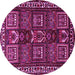 Round Persian Pink Traditional Rug, tr2315pnk