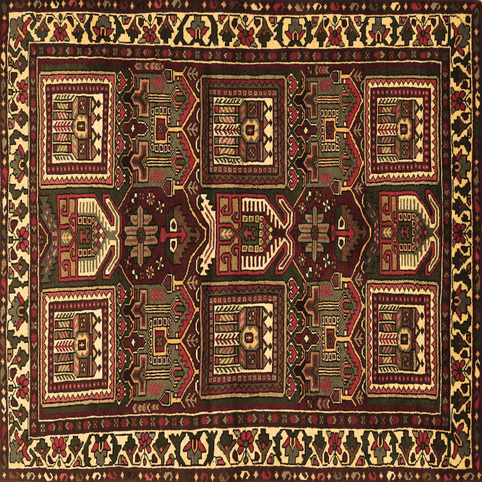 Square Persian Brown Traditional Rug, tr2315brn