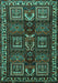 Machine Washable Persian Turquoise Traditional Area Rugs, wshtr2315turq