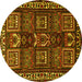 Round Persian Yellow Traditional Rug, tr2315yw