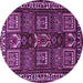 Round Persian Purple Traditional Rug, tr2315pur