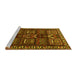 Sideview of Machine Washable Persian Yellow Traditional Rug, wshtr2315yw