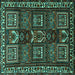 Square Machine Washable Persian Turquoise Traditional Area Rugs, wshtr2315turq