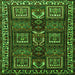 Round Machine Washable Persian Green Traditional Area Rugs, wshtr2315grn